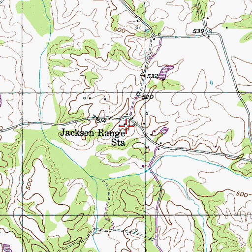 Topographic Map of Jackson Range Station, TN