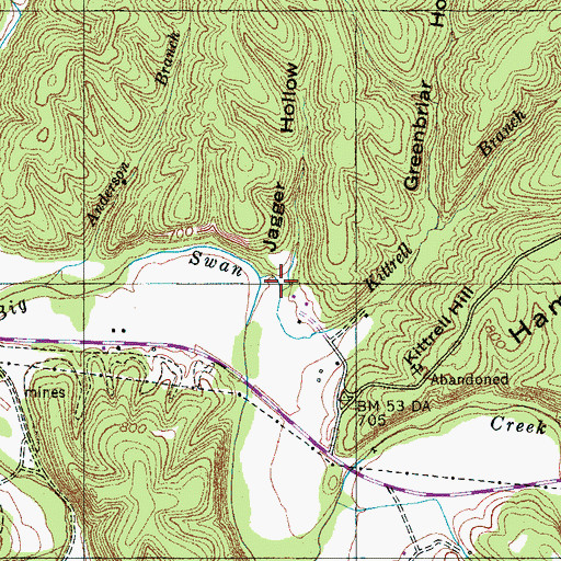 Topographic Map of Jagger Hollow, TN