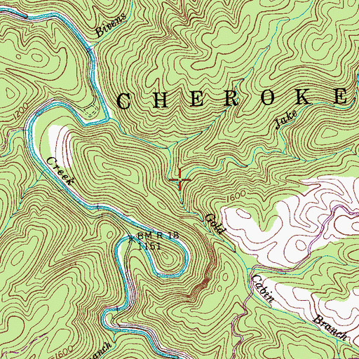 Topographic Map of Jake Best Creek, TN