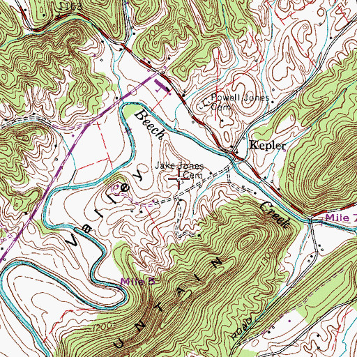 Topographic Map of Jake Jones Cemetery, TN