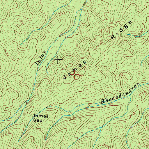 Topographic Map of James Ridge, TN