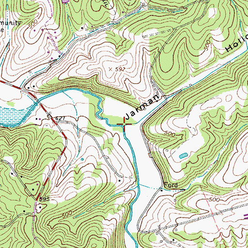 Topographic Map of Jarman Hollow, TN