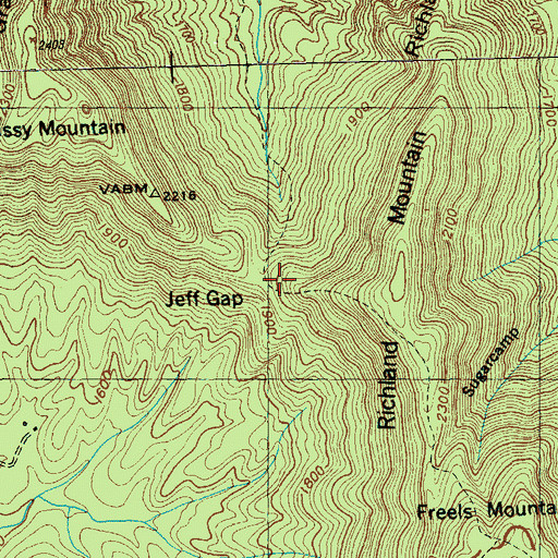 Topographic Map of Jeff Gap, TN