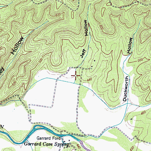 Topographic Map of Jeff Hollow, TN