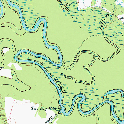 Topographic Map of Jeffers Creek, TN