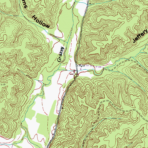 Topographic Map of Jeffery Hollow, TN