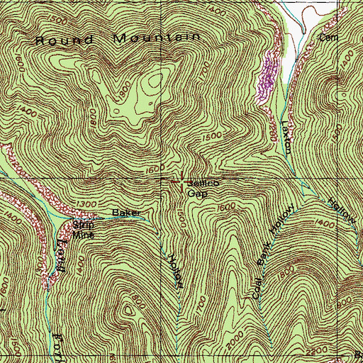 Topographic Map of Jellico Gap, TN