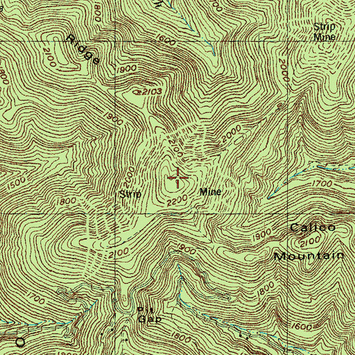 Topographic Map of Jellico Mountain, TN