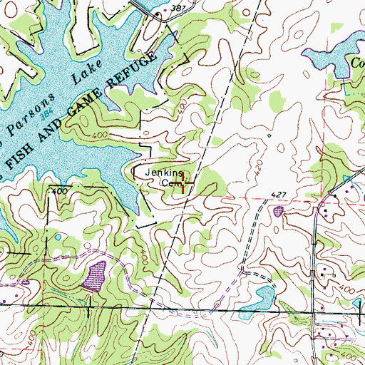 Topographic Map of Jenkins Cemetery, TN