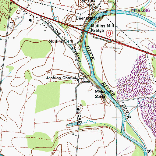 Topographic Map of Jenkins Chapel, TN