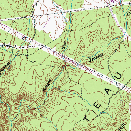 Topographic Map of Jenkins Creek, TN