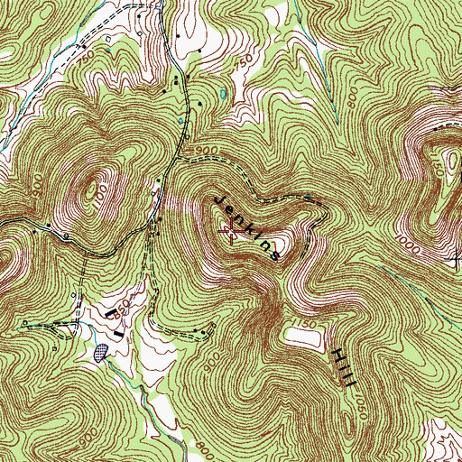 Topographic Map of Jenkins Hill, TN