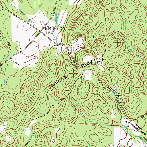 Topographic Map of Jenkins Ridge, TN