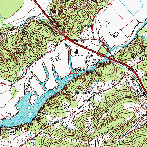 Topographic Map of Jennings Branch, TN