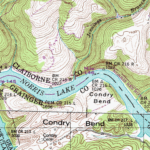 Topographic Map of Jennings Branch, TN