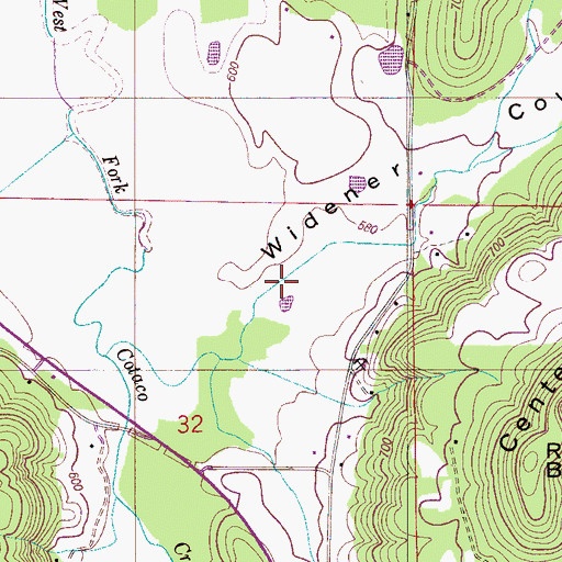 Topographic Map of Widener Cove, AL