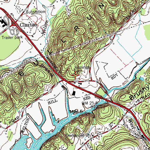 Topographic Map of Jennings Cemetery, TN