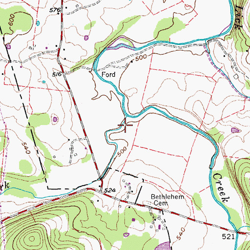 Topographic Map of Jennings Fork, TN