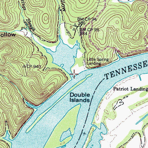Topographic Map of Jennings Slough, TN