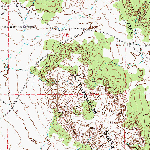 Topographic Map of Turquoise Butte, AZ