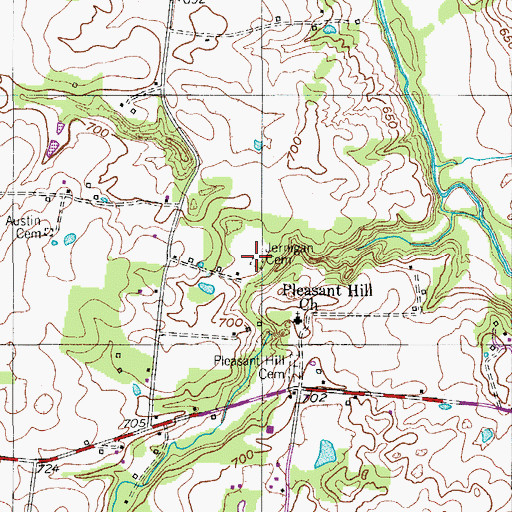 Topographic Map of Jernigan Cemetery, TN