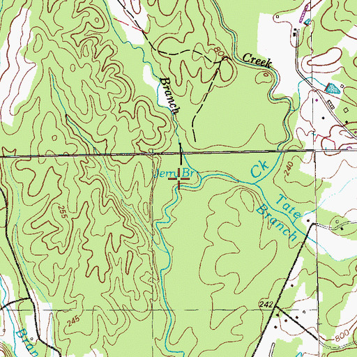 Topographic Map of Jerry Branch, TN