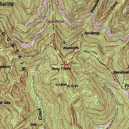 Topographic Map of Jerry Fields, TN