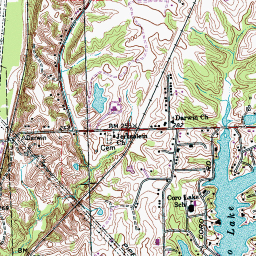 Topographic Map of Jerusalem Church, TN
