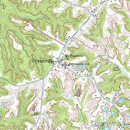 Topographic Map of Jerusalem Church, TN