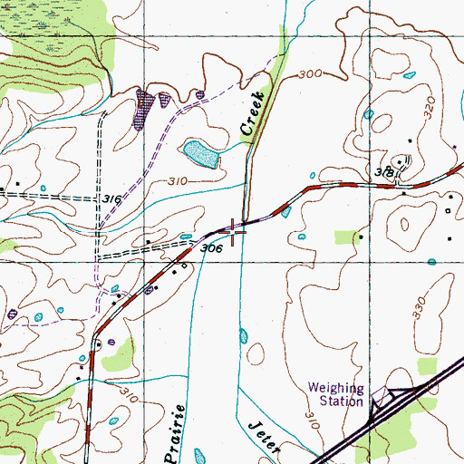 Topographic Map of Jeter Creek, TN
