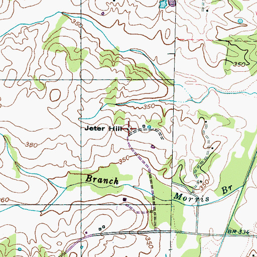 Topographic Map of Jeter Hill, TN