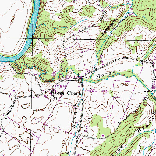 Topographic Map of Jilton Branch, TN