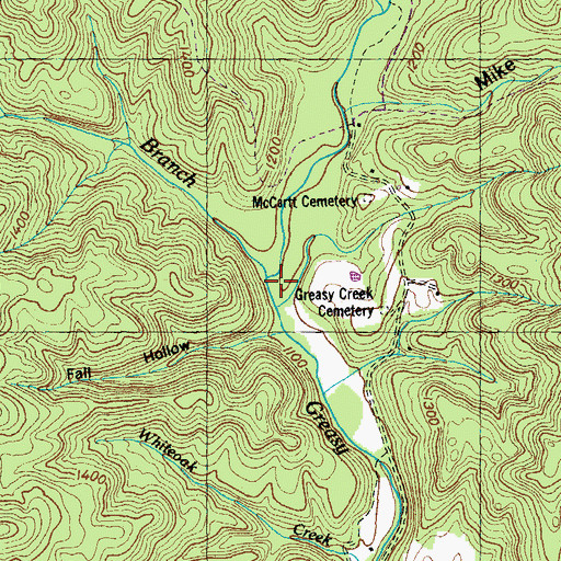 Topographic Map of Jim Branch, TN