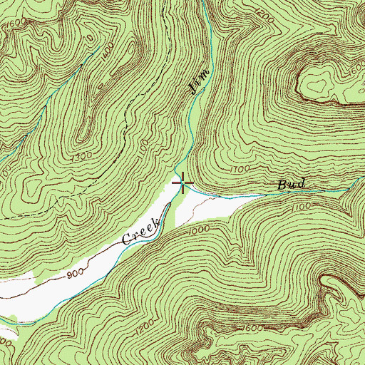 Topographic Map of Jim Creek, TN