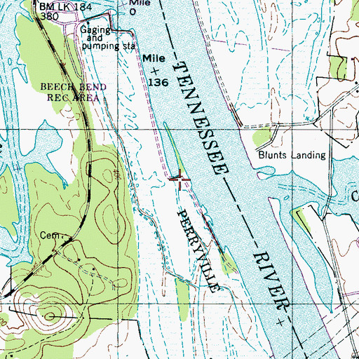 Topographic Map of Jims Branch, TN