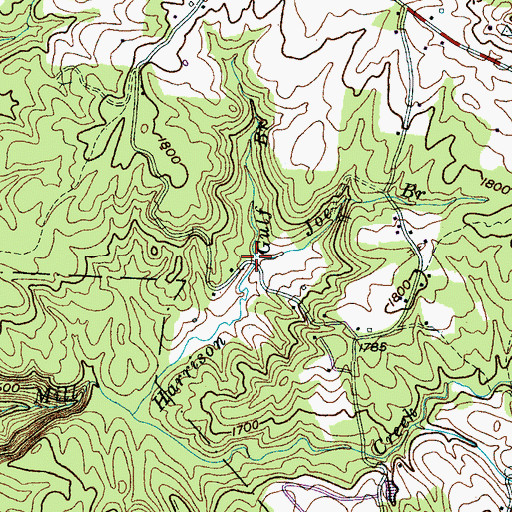 Topographic Map of Joe Branch, TN