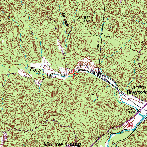 Topographic Map of Joe Branch, TN