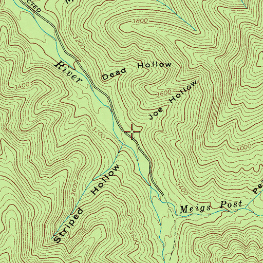 Topographic Map of Joe Hollow, TN