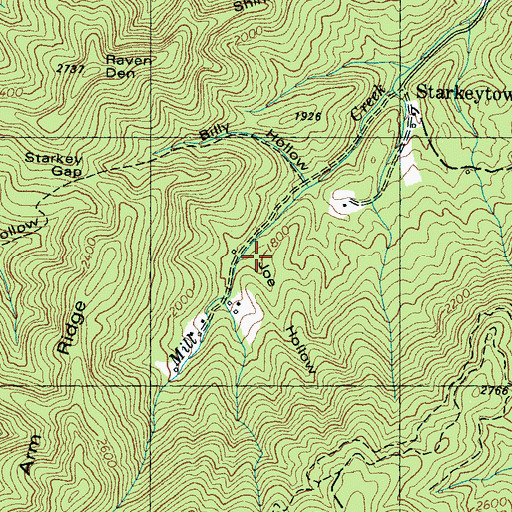 Topographic Map of Joe Hollow, TN