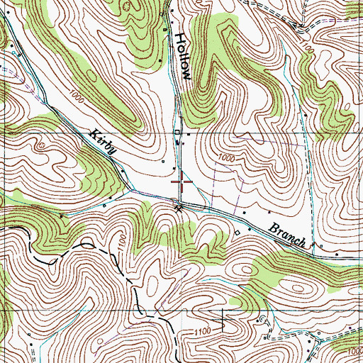 Topographic Map of John Allen Hollow, TN