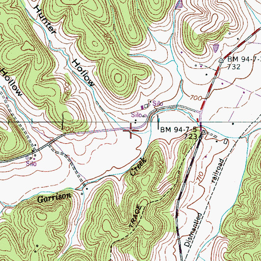 Topographic Map of John Hunter Hollow, TN