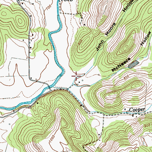 Topographic Map of John Moore Hollow, TN