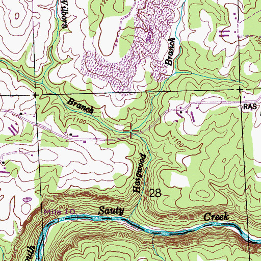 Topographic Map of Wilborn Branch, AL