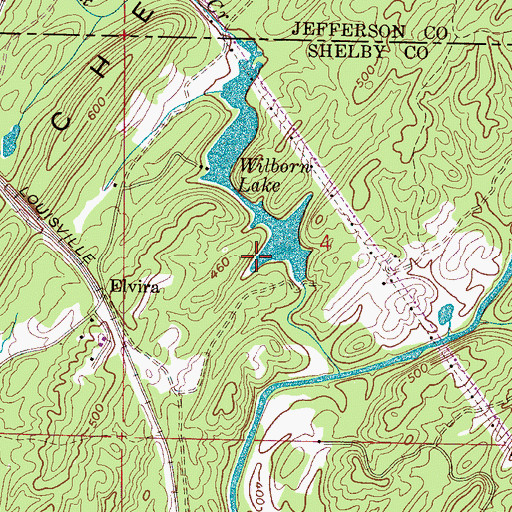 Topographic Map of Wilborn Lake, AL