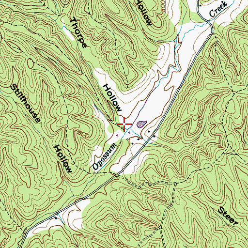 Topographic Map of John Thorpe Hollow, TN