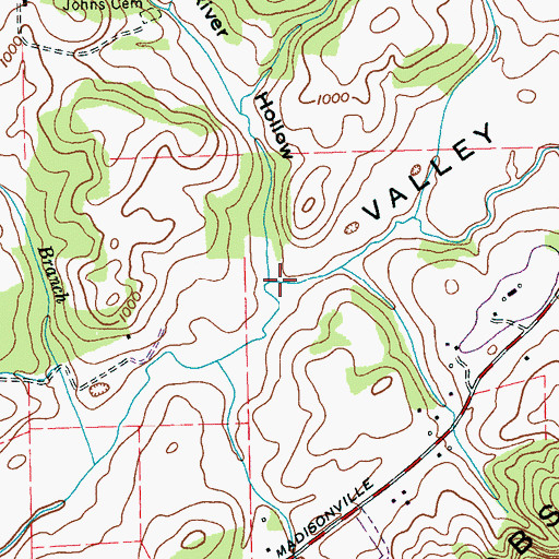 Topographic Map of Johns River Hollow, TN