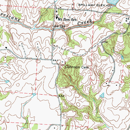 Topographic Map of Johnson Cemetery, TN
