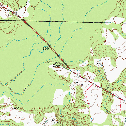Topographic Map of Johnson Cemetery, TN