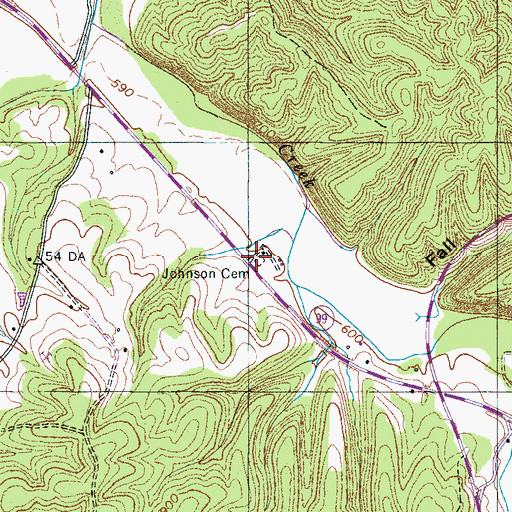 Topographic Map of Johnson Cemetery, TN