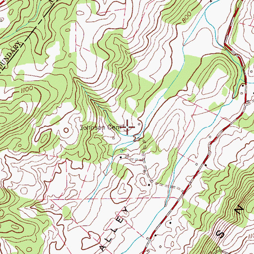 Topographic Map of Johnson Cemetery, TN